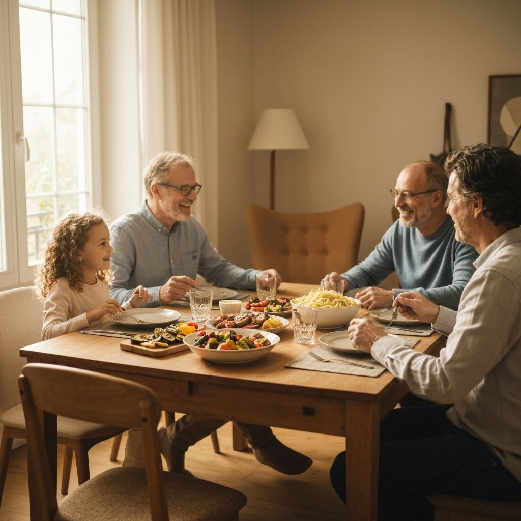 Family dinner setting